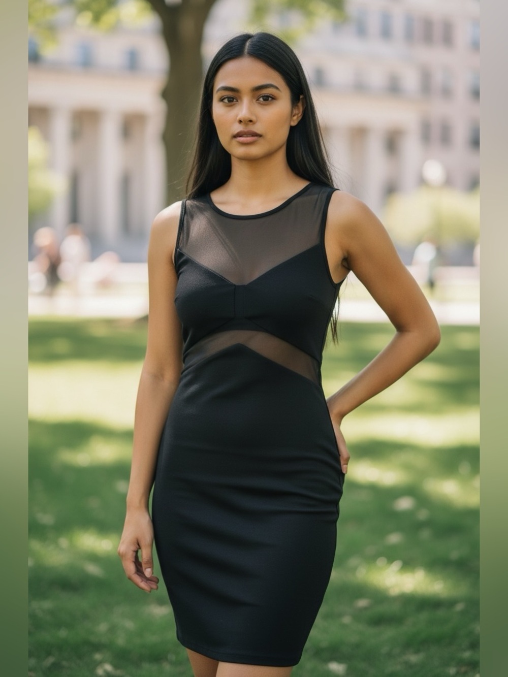 Forever 21 (Junior) fitted knit black cocktail dress. Size L